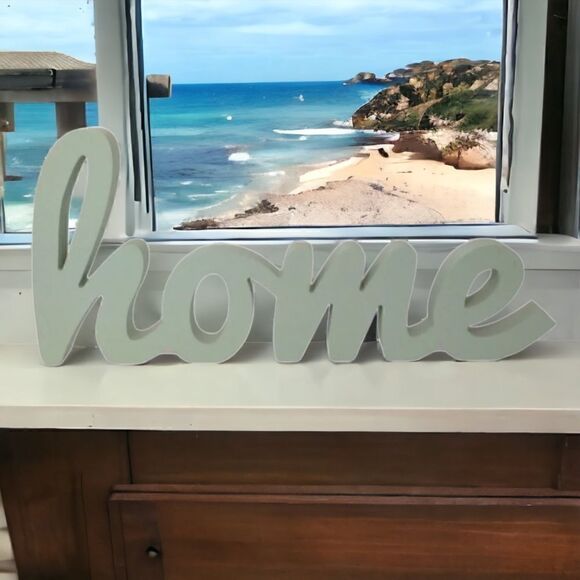 HOME Decor Figure Large Heavy Diecut Beach House Wooden Cutout Cursive Letter. - Picture 16 of 16